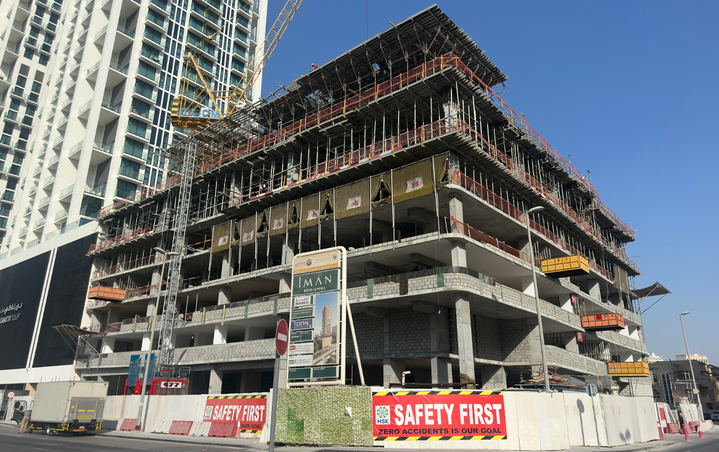 Aerial view of construction site